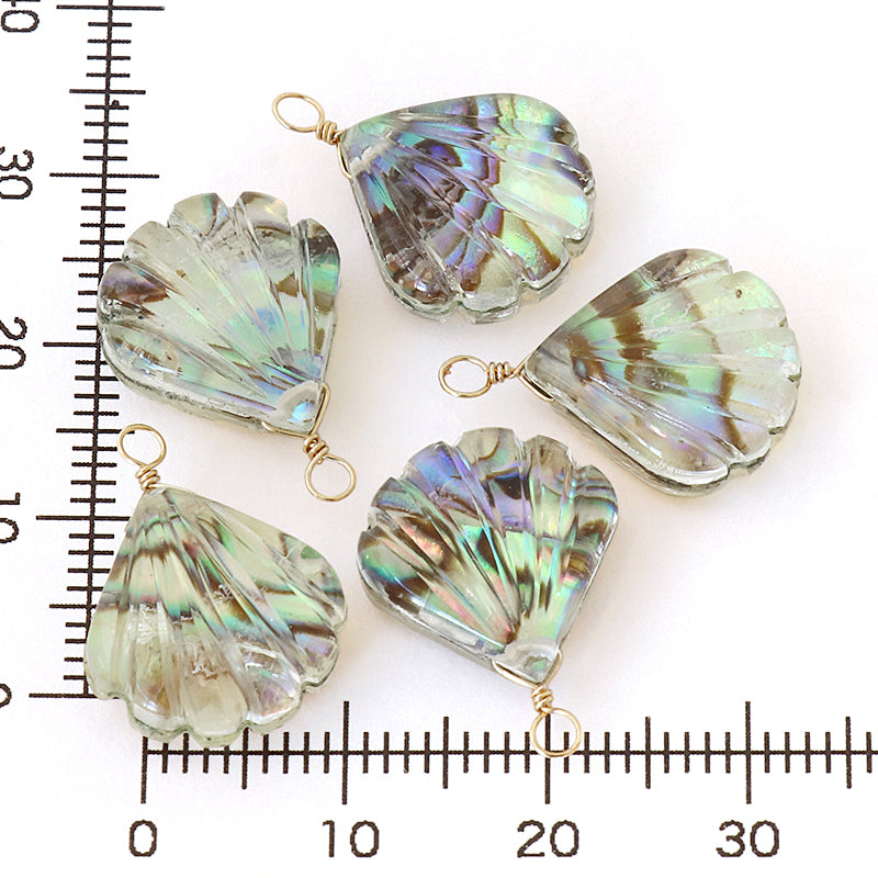 Natural stone Glasses Clasp Charm Carving Shell Doublet Crystal/Shell (Natural)