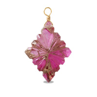 Natural stone Glasses Clasp Charm Carving Diamond (Double) Crystal/Pink Copper
