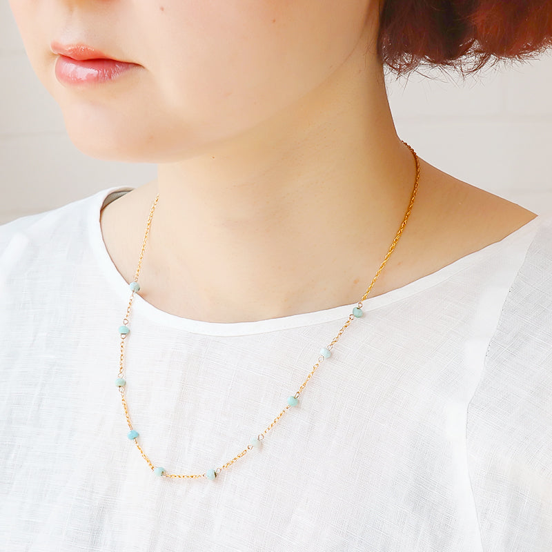 Natural stone button cut Larimar (natural)