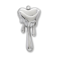 Stainless Steel Charm Melty Heart Fabric