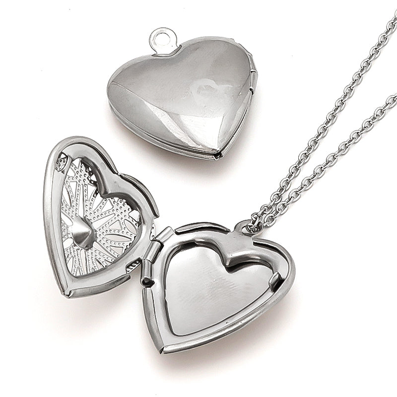 Stainless Steel Charm Heart Locket 3 Fabric