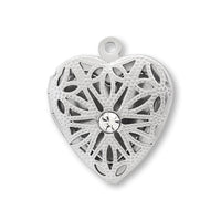 Stainless Steel Charm Heart Locket 3 Fabric