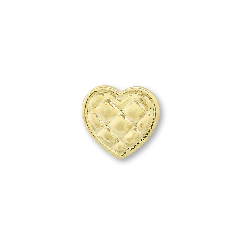 Mini Metal Parts Quilted Heart Gold