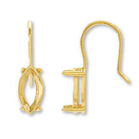 Hook earrings BezelMarquise #4228 10×5mm