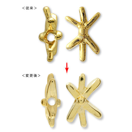 メタルパーツ アスタリスク1穴 ゴールド