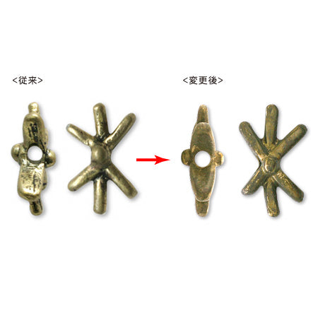 メタルパーツ アスタリスク1穴 金古美【アウトレット】