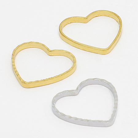 Metal parts heart No.L1 rhodium color