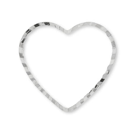 Metal parts heart No.L1 rhodium color