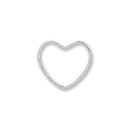 Metal parts heart No.L2 rhodium color