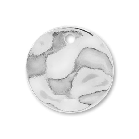 Metal parts embossed round 1 hole rhodium color