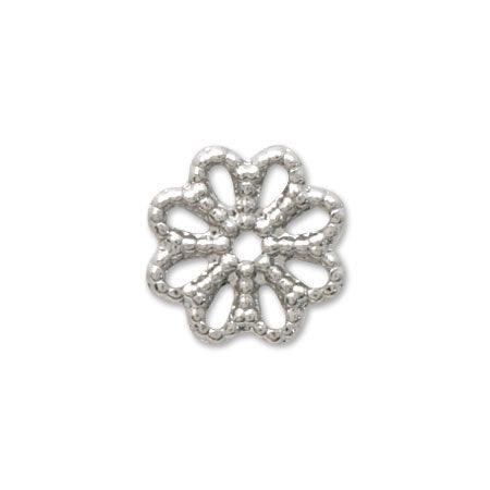 スカシパーツ 花八弁 約8mm ロジウムカラー