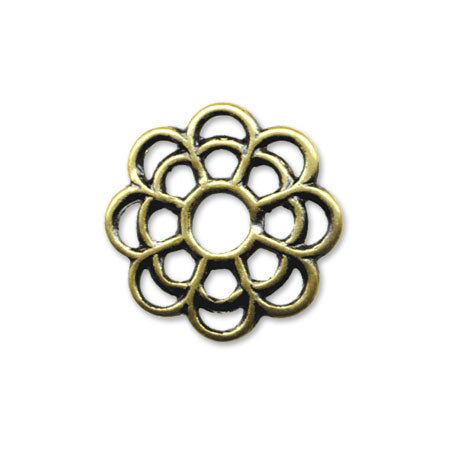 スカシパーツ 花八弁 約10mm 金古美