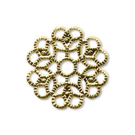 Sukasi parts flower six petals approx. 15mm gold