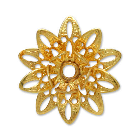 スカシパーツ 花十弁立体 ゴールド