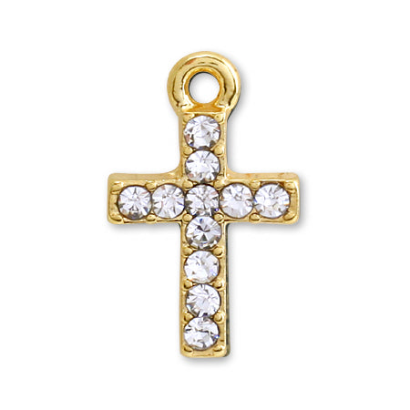 Charm Cross Stone No.10 Crystal/G