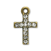 チャーム クロス石付No.10 クリスタル/金古美【アウトレット】