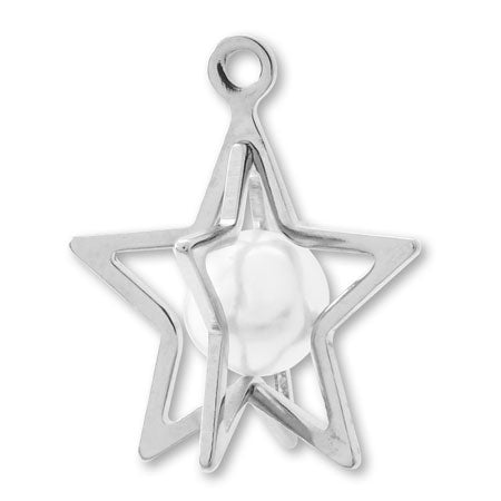 Metal charm T-112 rhodium color