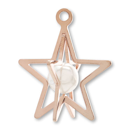 Metal charm T-112 pink gold