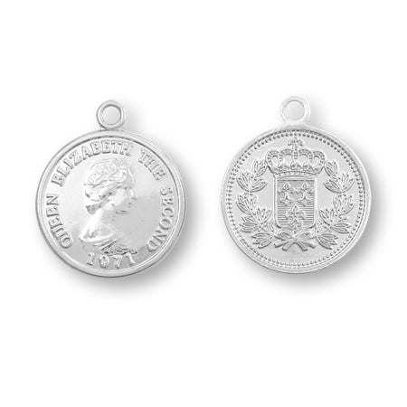 Metal charm T-155 rhodium color