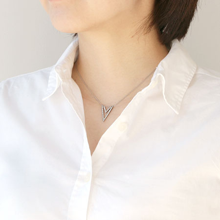 Chain necklace 130SRA (with adjuster) rhodium color