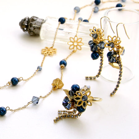 Joint parts Squash flower rhodium color