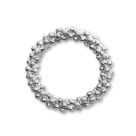 Metal ring parts grain round rhodium color