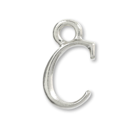 Charm Initial Basic C Rhodium Color