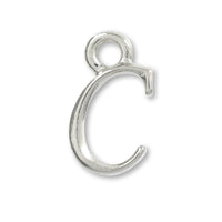 Charm Initial Basic C Rhodium Color