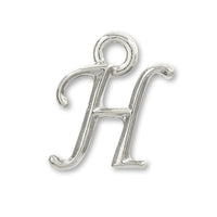 Charm Initial Basic H Rhodium Color