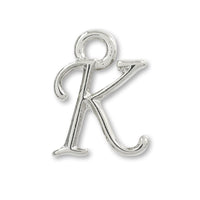 Charm Initial Basic K Rhodium Color