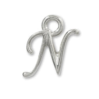 Charm Initial Basic N Rhodium Color