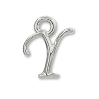 Charm Initial Basic Y Rhodium Color
