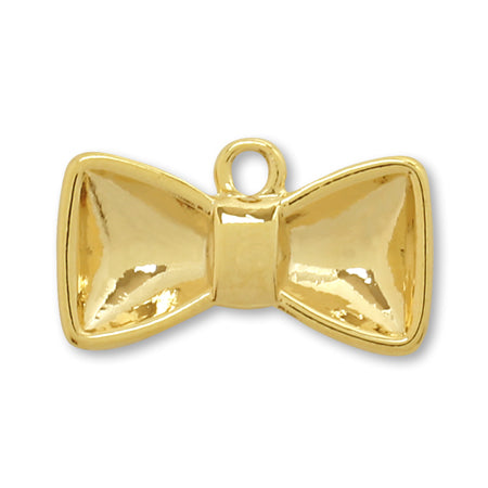 Clay base pendant with 1 ribbon, gold