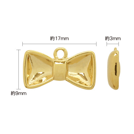 Clay base pendant with 1 ribbon, rhodium color