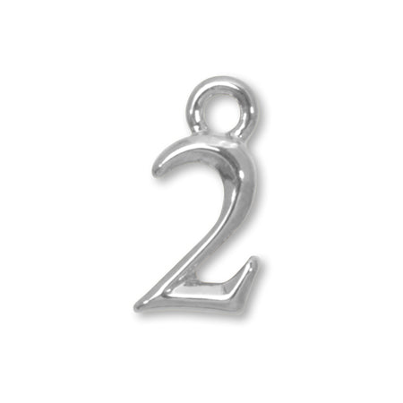 Charm number 2 rhodium color