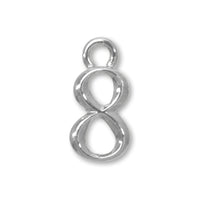 Charm number small 8 Rodium-Color