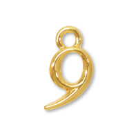 Charm number small 9 gold