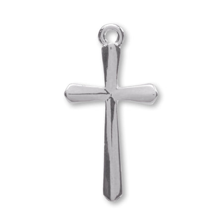 Charm Lucky Plain Cross 1 Can Rhodium Color
