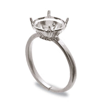 Ring stand with stone seat Round 2 #1088 SS39 (8mm) Rhodium color