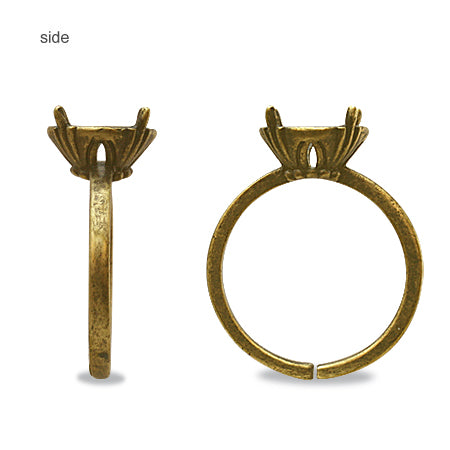 リング台 石座付 ラウンド2 #1088 SS39(8mm) 金古美