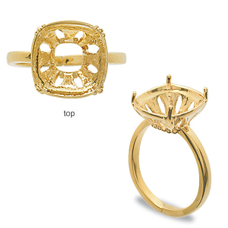 リング台 石座付 スクエアNo.2 #4470用 10mm ゴールド