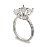 リング台 石座付 スクエアNo.2 #4470用 10mm ロジウムカラー