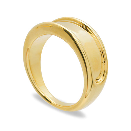 Clay base ring stand oval gold (with coating)