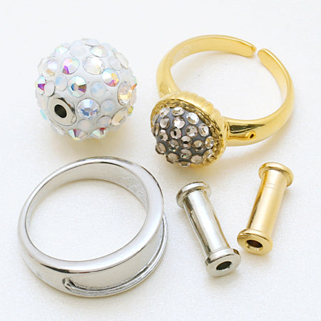 Clay foundation ring oval rhodium collar