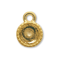 Mini Fancy Stone Ishiza Round (#1028) Milgrain 1 ring Gold