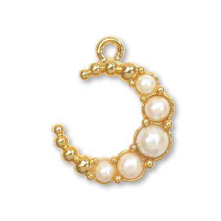 Moon White/G with domestic character charm pearl