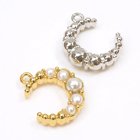 Moon White/G with domestic character charm pearl