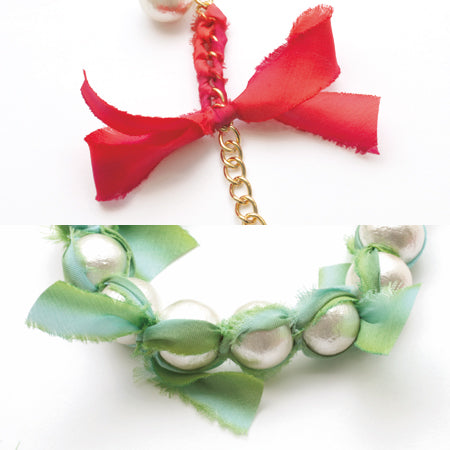 Bias silk ribbon sunset red