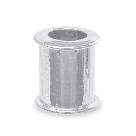 Clay base, bead core, large hole, rhodium color