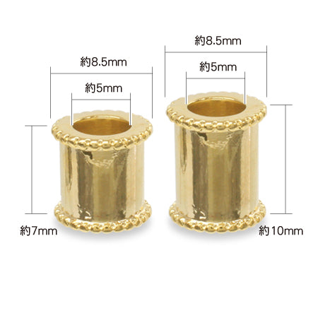 Clay base, bead core, large hole, milgrain, rhodium color